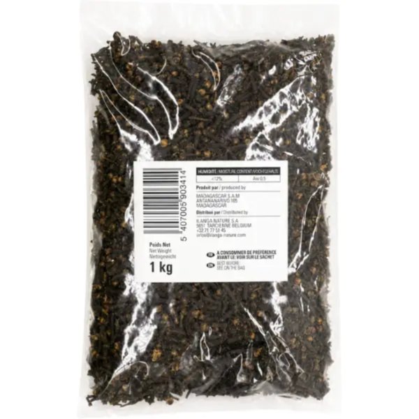 Dos du sachet Ilanga Nature 1 kg avec l'étiquette d'origine